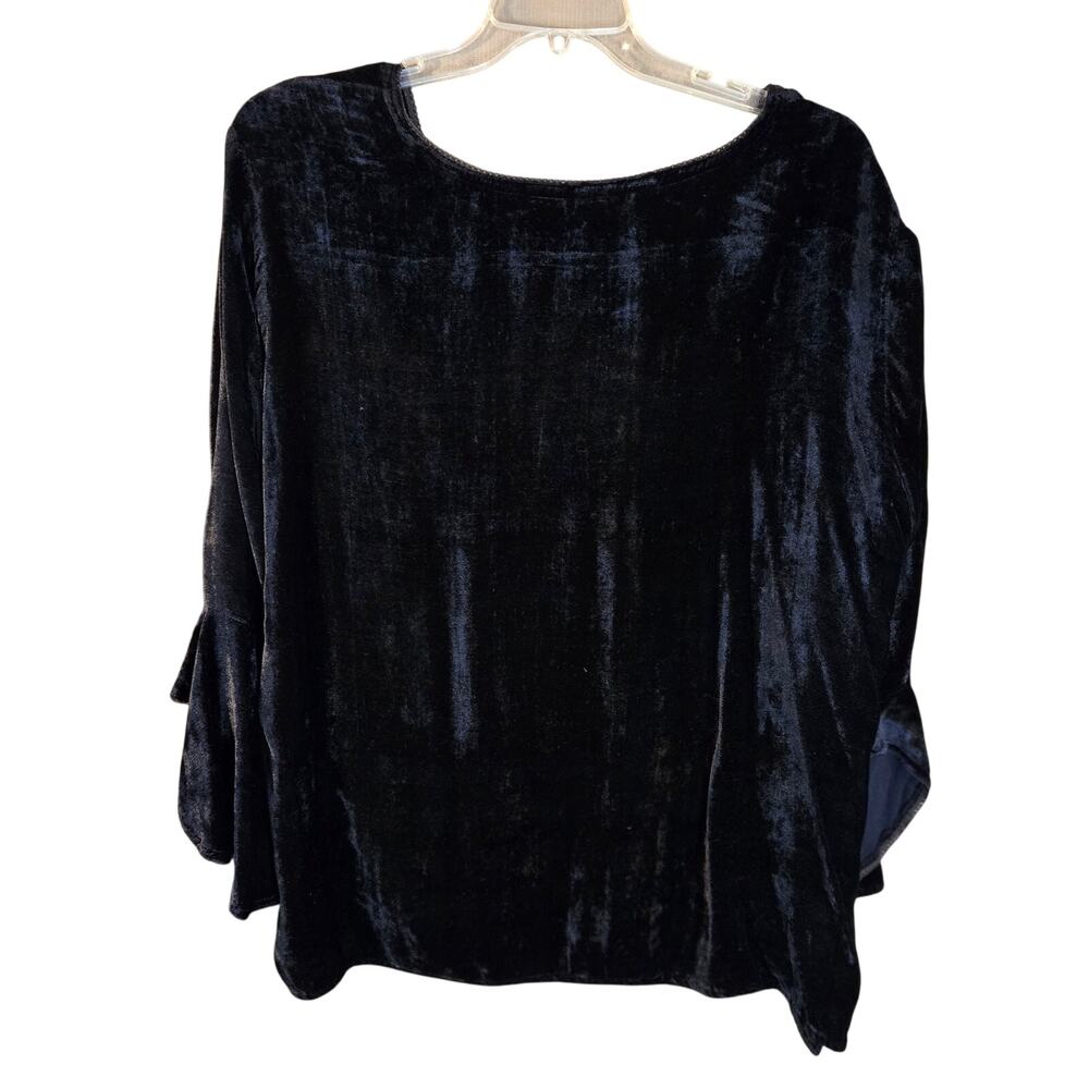 DCC Woman 2X Black Velvet Blouse/Top [180] - Picture 2 of 9